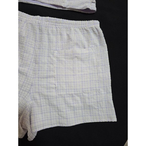 NWT Lululemon Seersucker Check Strappy Lavender Tank & 3" Pull-On Short Set M/L - Picture 13 of 16